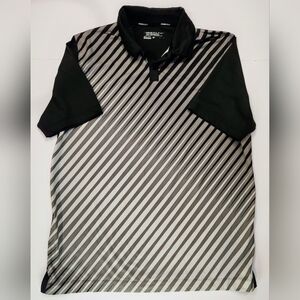 Nike Golf Polo Shirt Mens Size Large Tour Performance Dri Fit Black Gray EUC